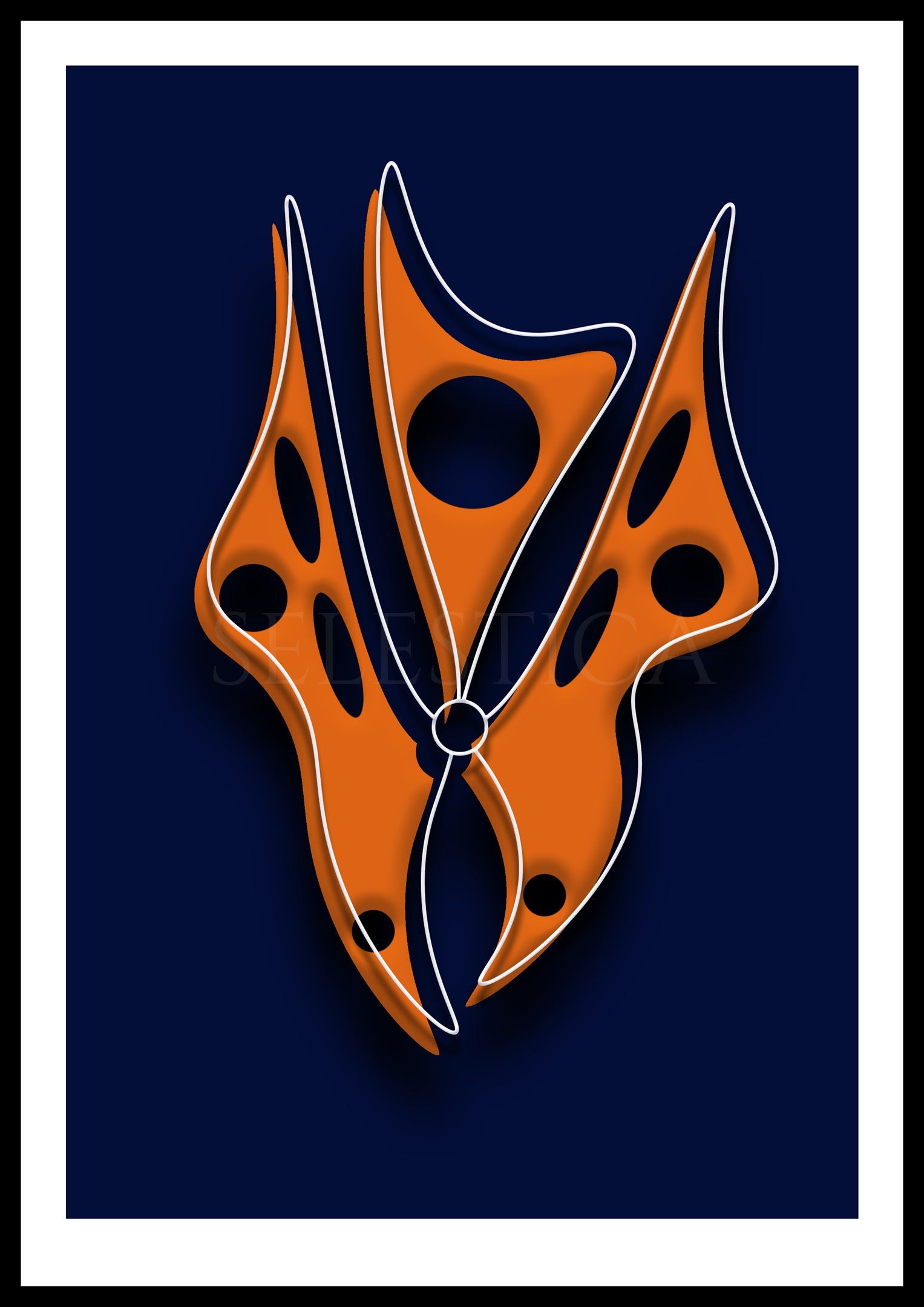 Artling Agathon : œuvre d'art numérique abstraite et géométrique. Création digitale Selestica par David Vereecken.
