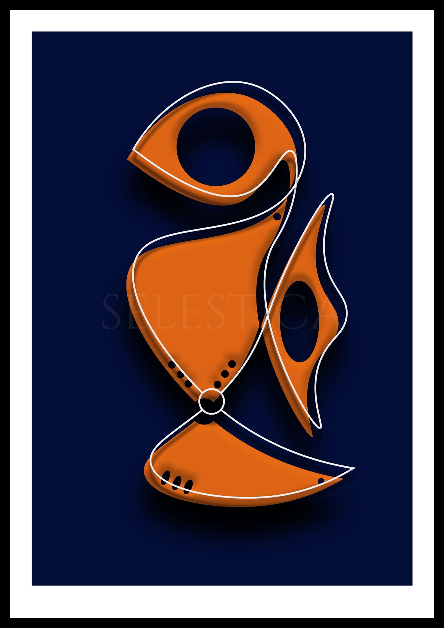 Artling Nébula : œuvre numérique aux formes nébuleuses et cosmiques. Design exclusif Selestica par David Vereecken.
