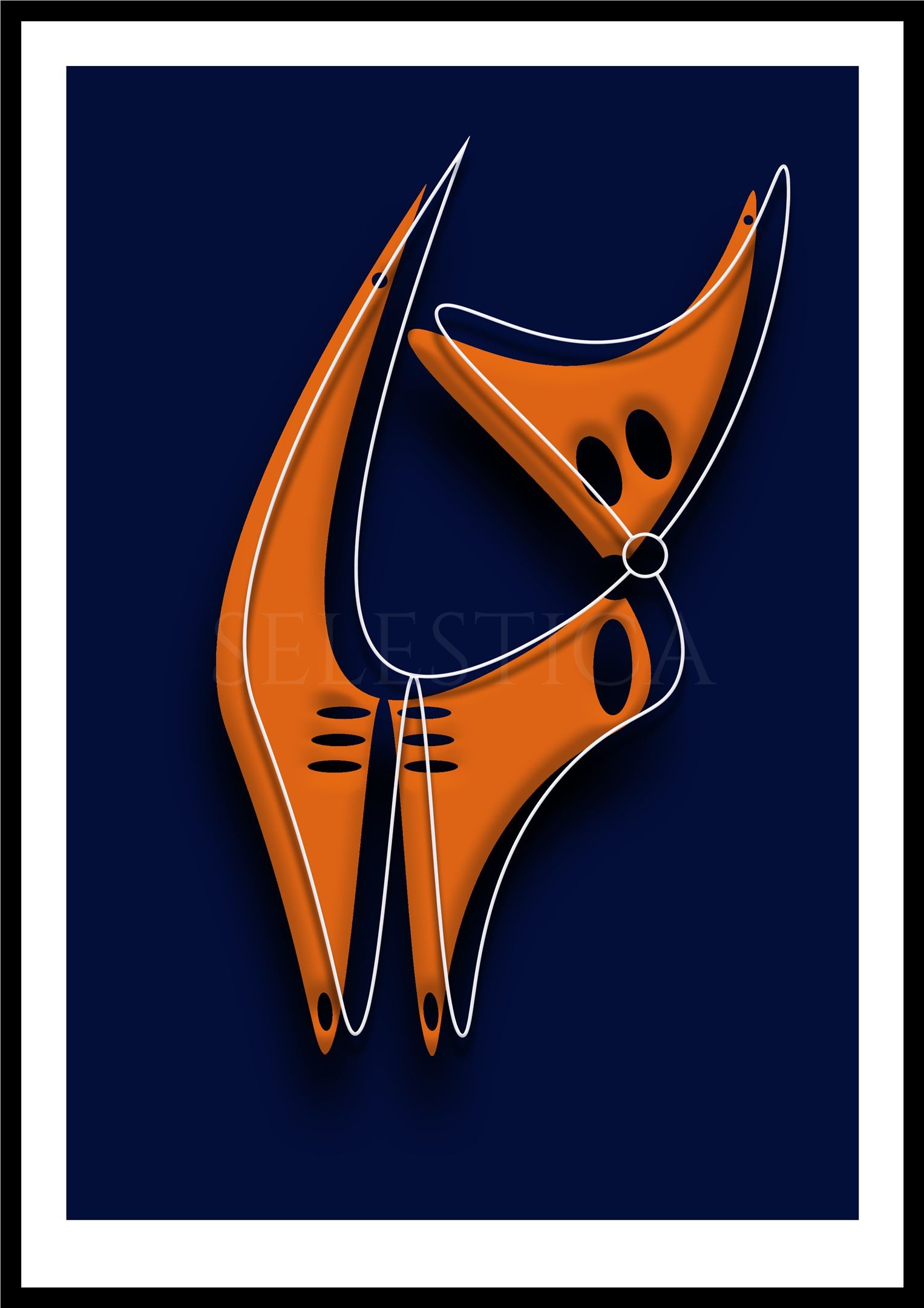 Artling Luna : œuvre numérique poétique aux tons lunaires. Art digital Selestica réalisé par David Vereecken.
