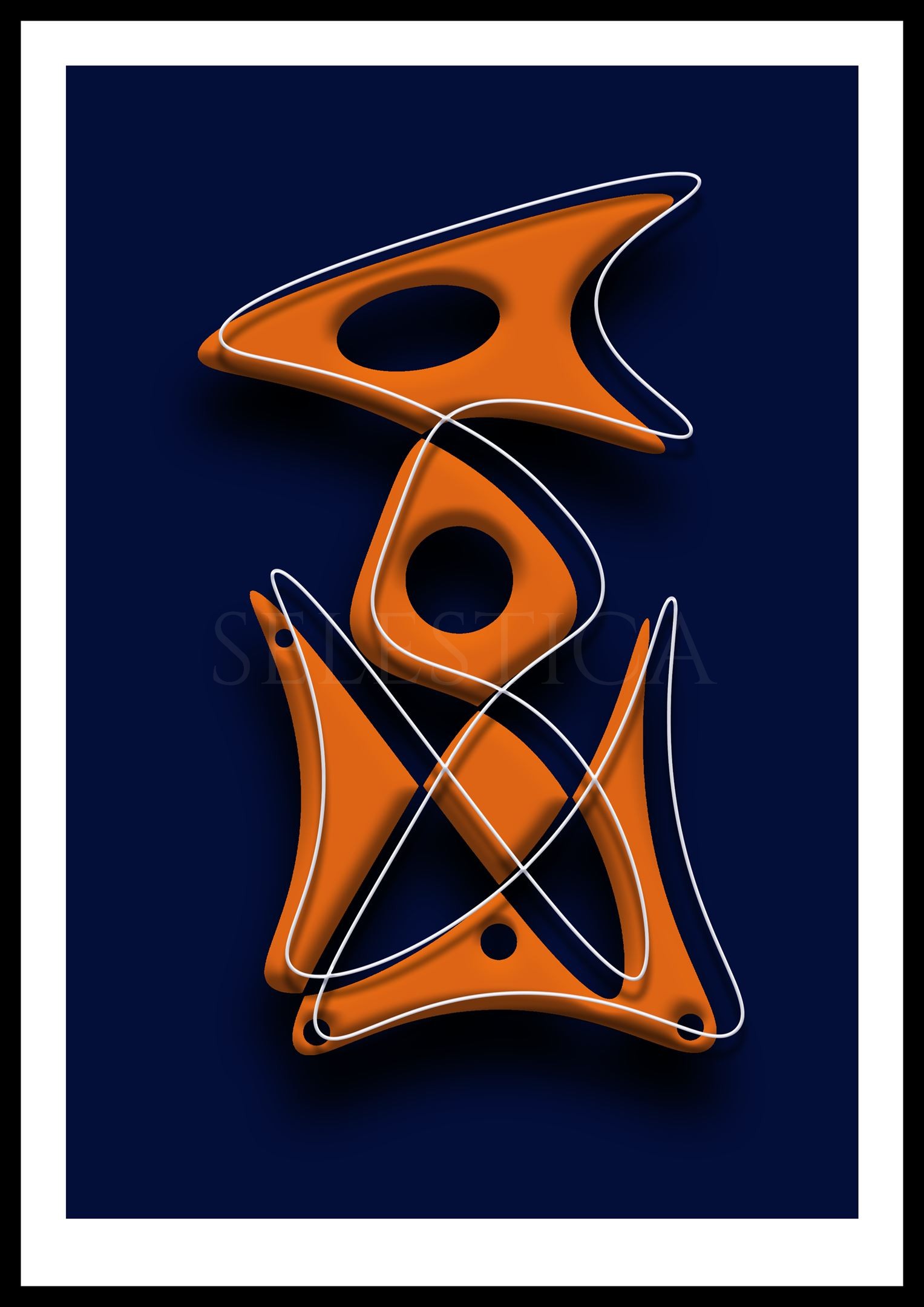 Artling Nayla : œuvre d'art numérique élégante et contemporaine. Design digital Selestica signé David Vereecken.
