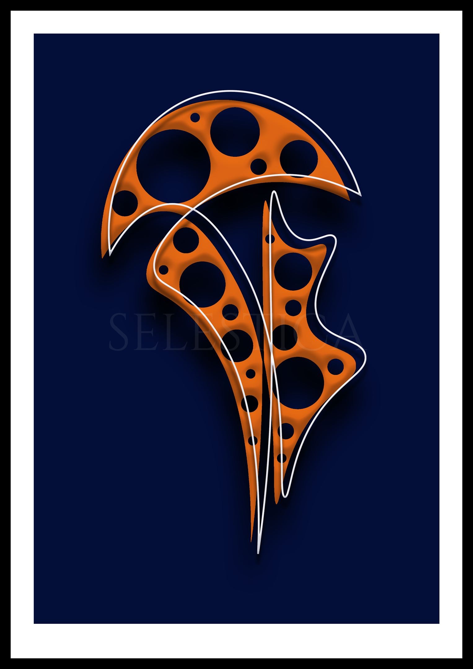 Artling Kamern : concept art numérique aux lignes modernes. Création exclusive Selestica par David Vereecken.
