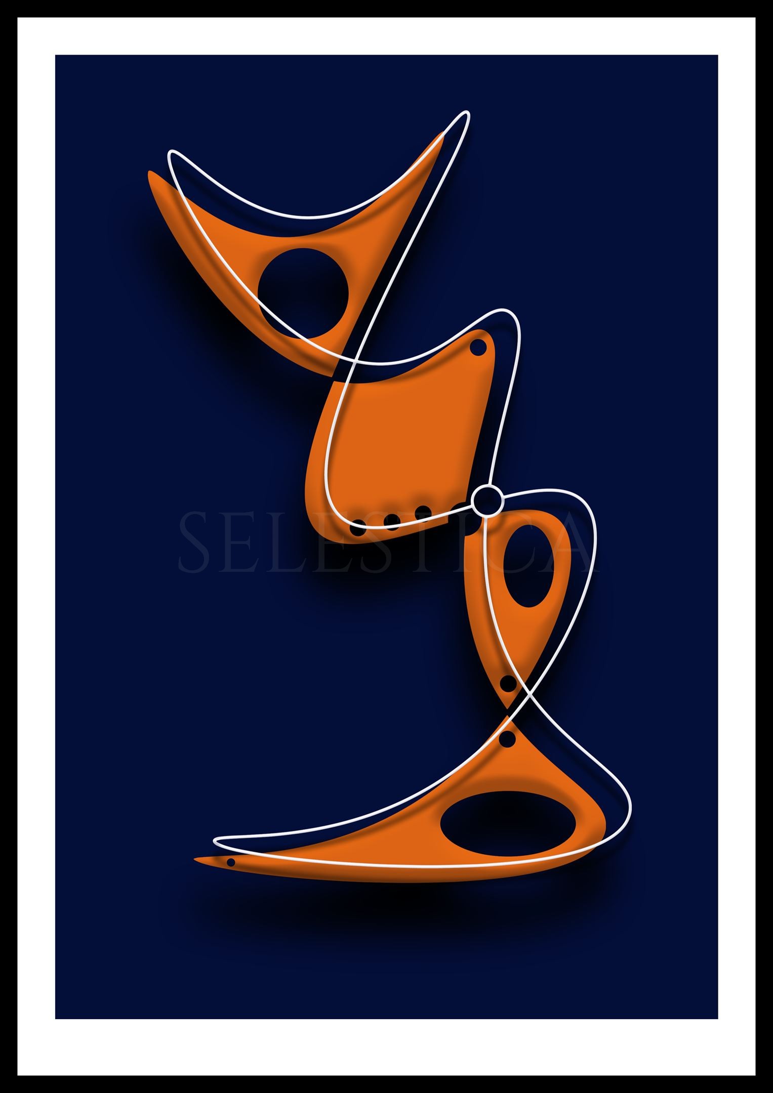 Artling Avae : composition numérique abstraite et aérienne. Œuvre d'art digital Selestica par David Vereecken.
