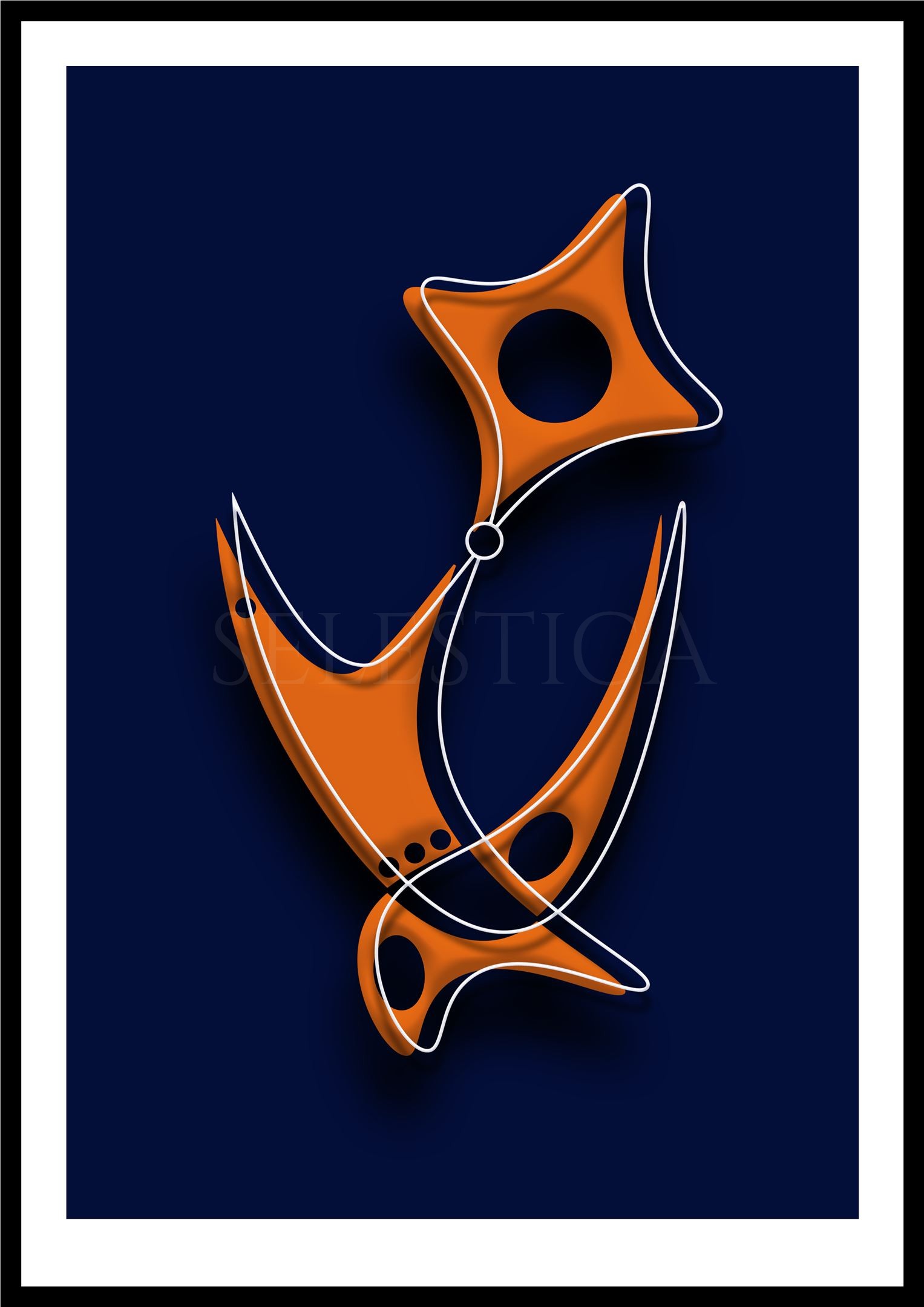 Artling Aldon : composition numérique abstraite aux lignes modernes. Œuvre d'art digital Selestica par David Vereecken.
