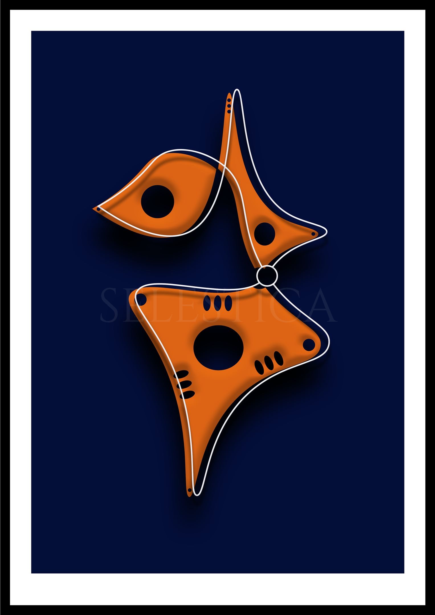 Artling Sylix : concept art numérique aux formes géométriques modernes. Design exclusif Selestica.
