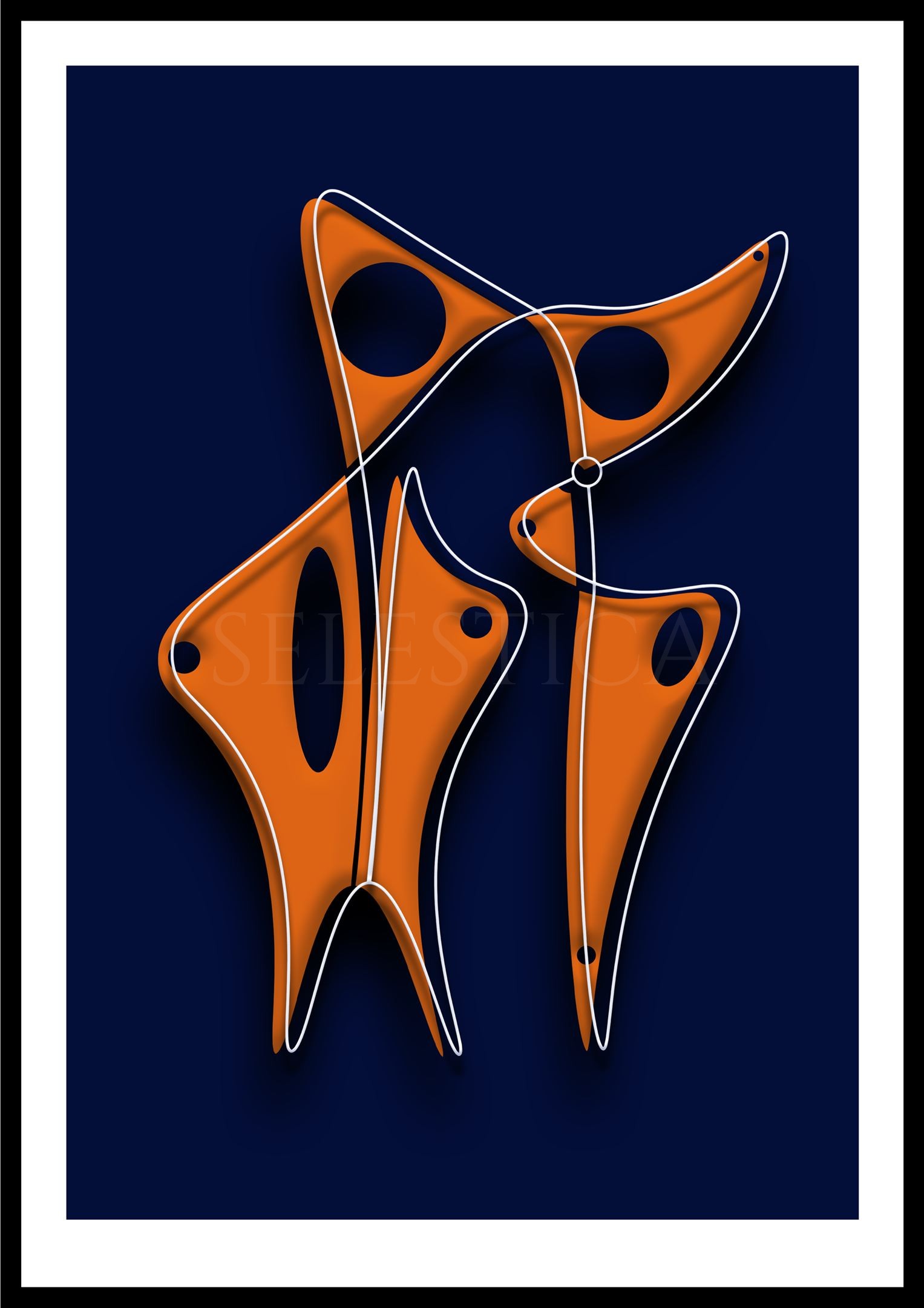 Duo d'Artlings Vanyx et Aurexis (Version A) : œuvre numérique originale de la collection Selestica par David Vereecken.
