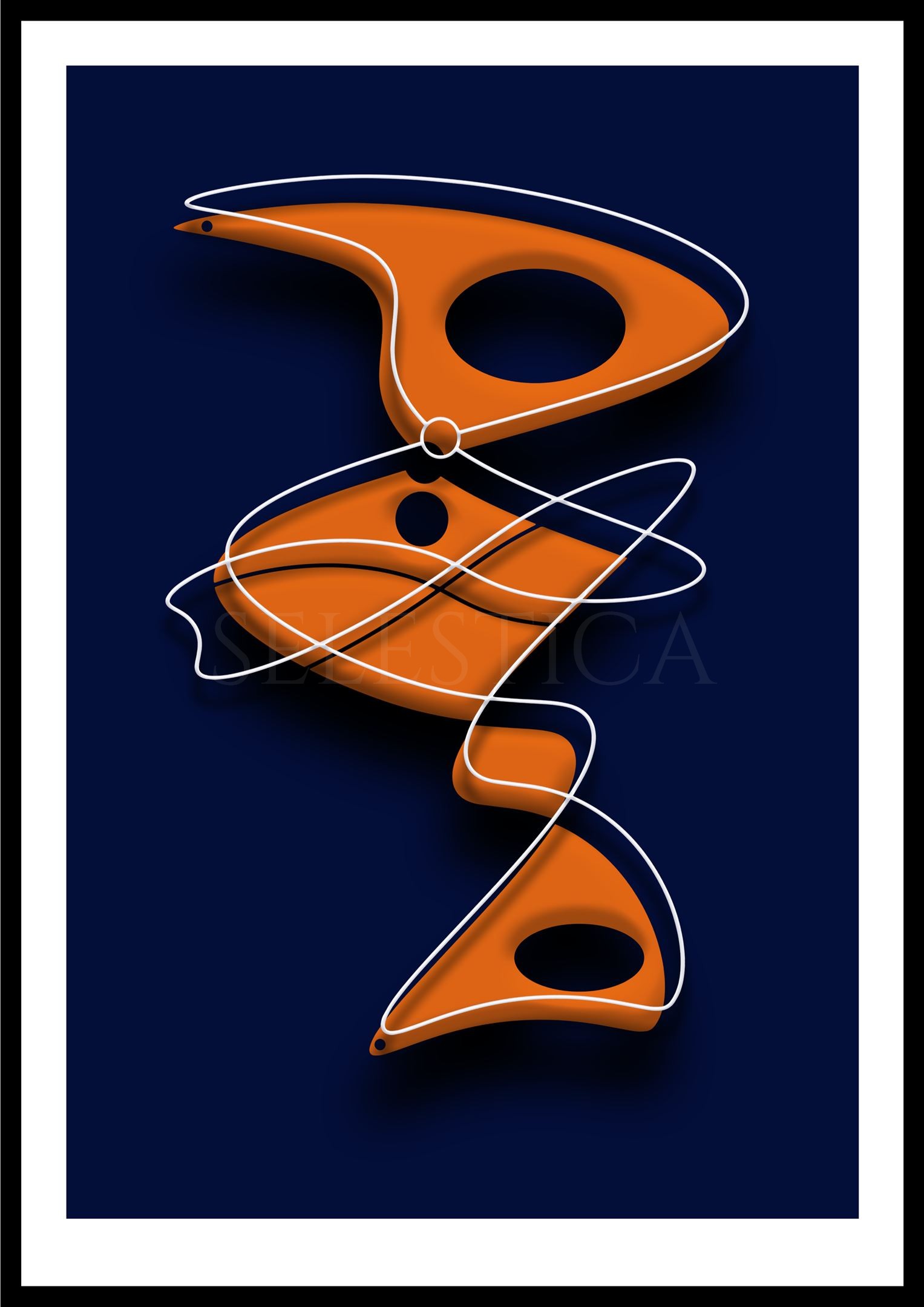 Artling Mylixa : œuvre numérique conceptuelle aux lignes fluides. Création digitale exclusive par David Vereecken.
