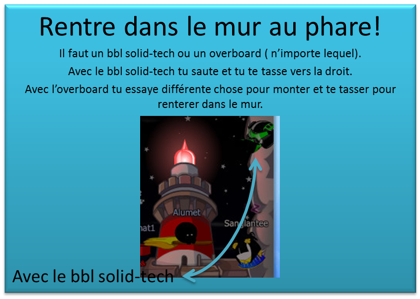 Blablaland astuce rentrer dans le mur au phare