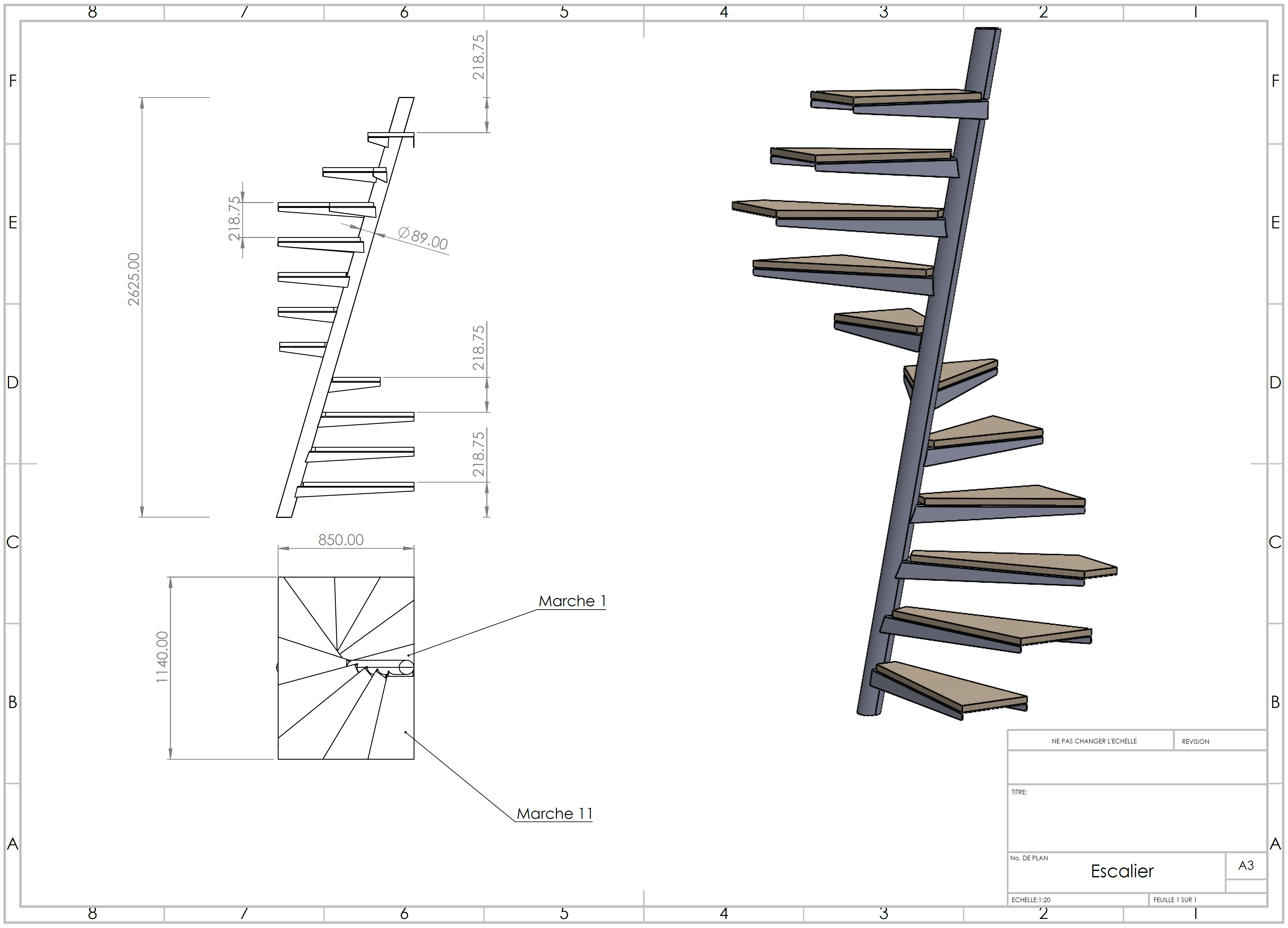 Escalier faible encombrement