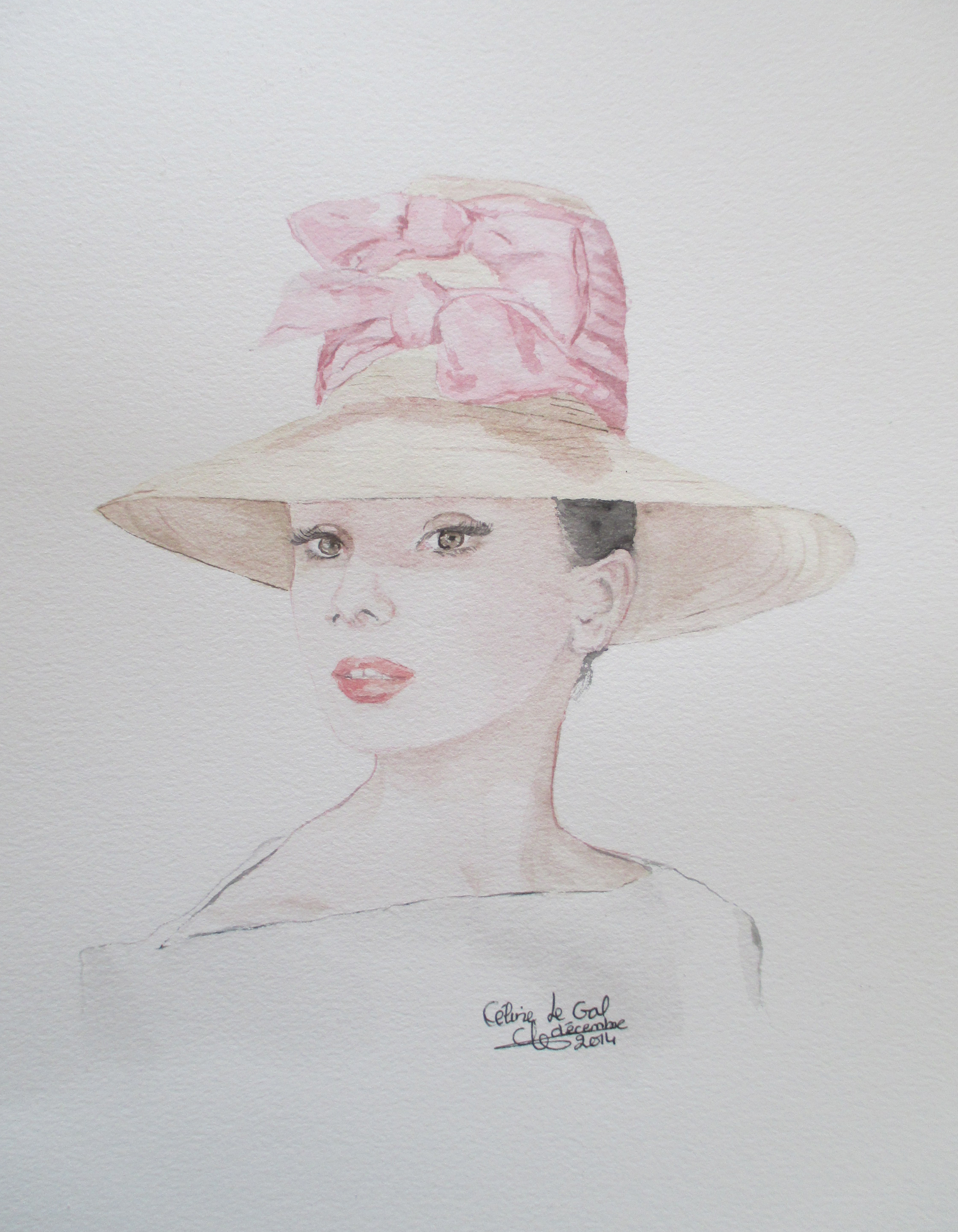 Audrey hepburn chapeau rubans roses1