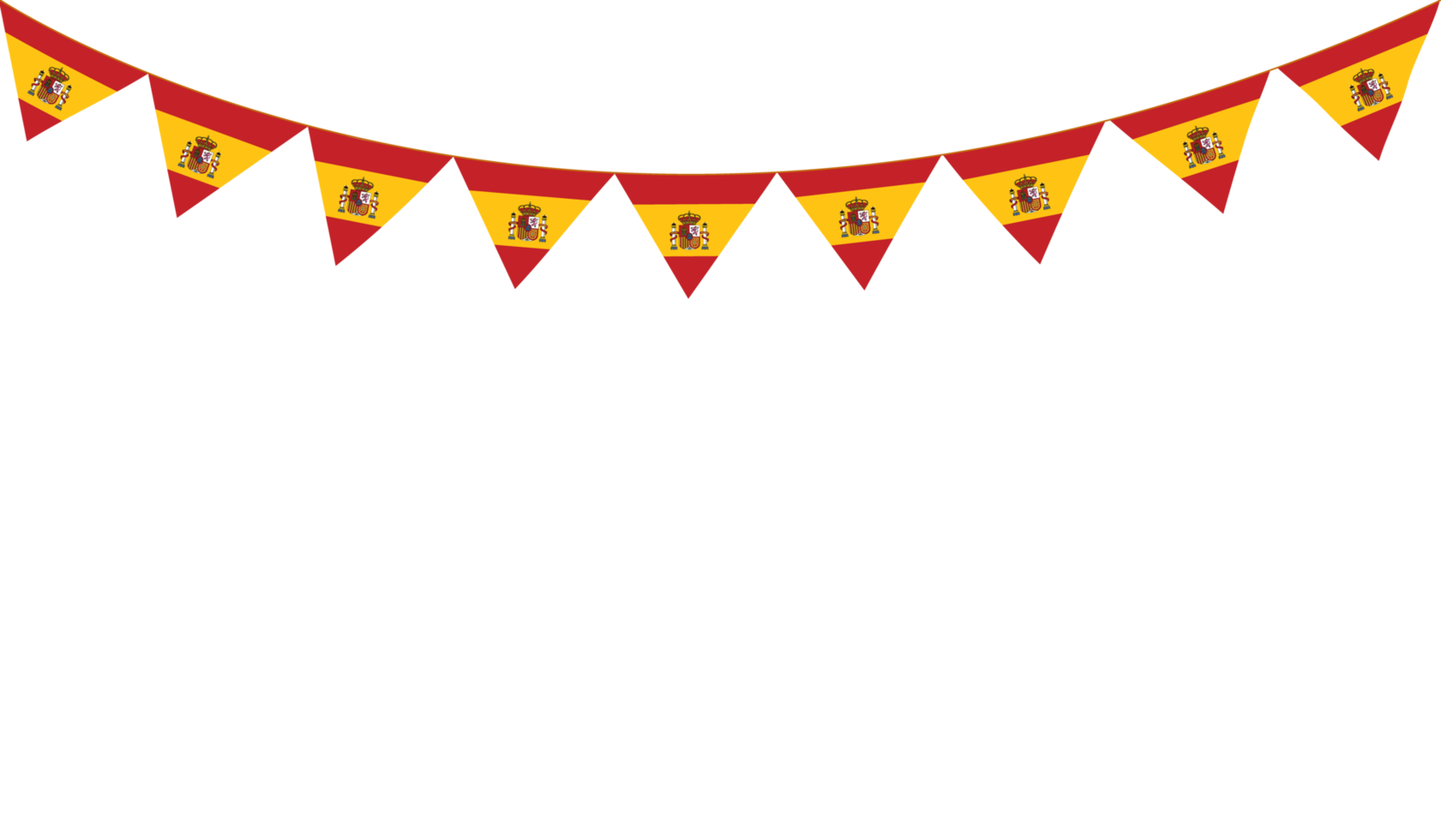 Round-spain-flag-decoration-spanish-flag-bunting-free-png