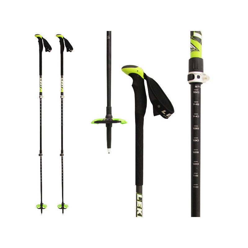 Batons telescopiques leki aergon 3 speed lock 2 noir mixtes