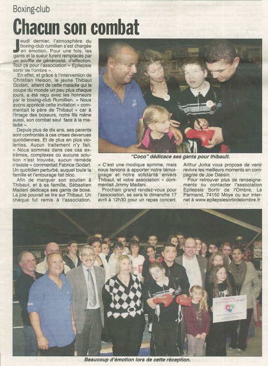 20110218 Article Hebdo des Savoie Rencontre Team MADANI