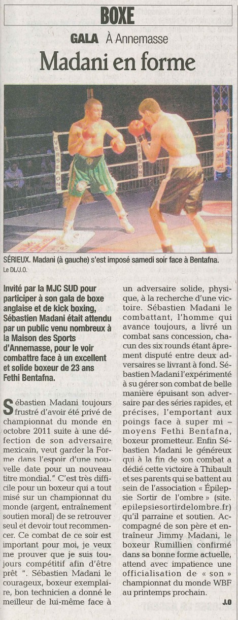 Gala de boxe d’Annemasse : Une belle victoire pour Sébastien MADANI
