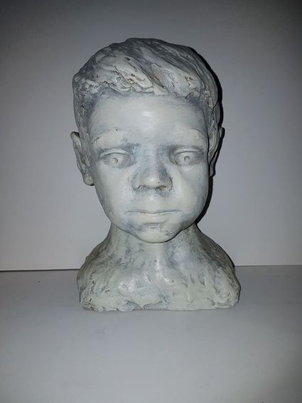 André Vereecken klei gezicht sculptuur
