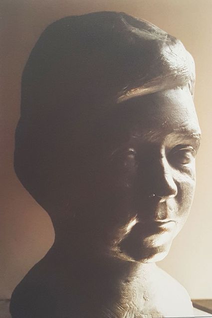 André Vereecken sculpture argile visage
