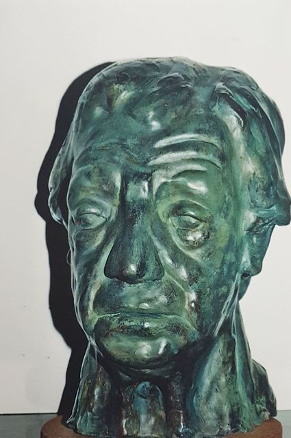 André Vereecken klei vrouw gezicht sculptuur
