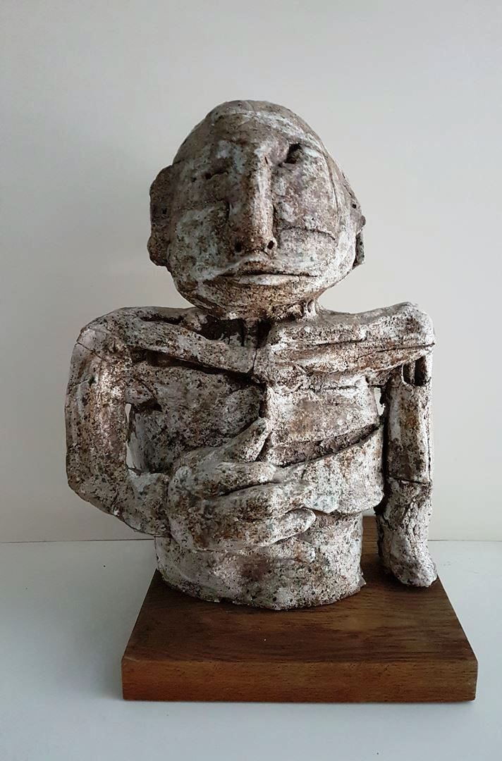 André Vereecken buste argile contemporain