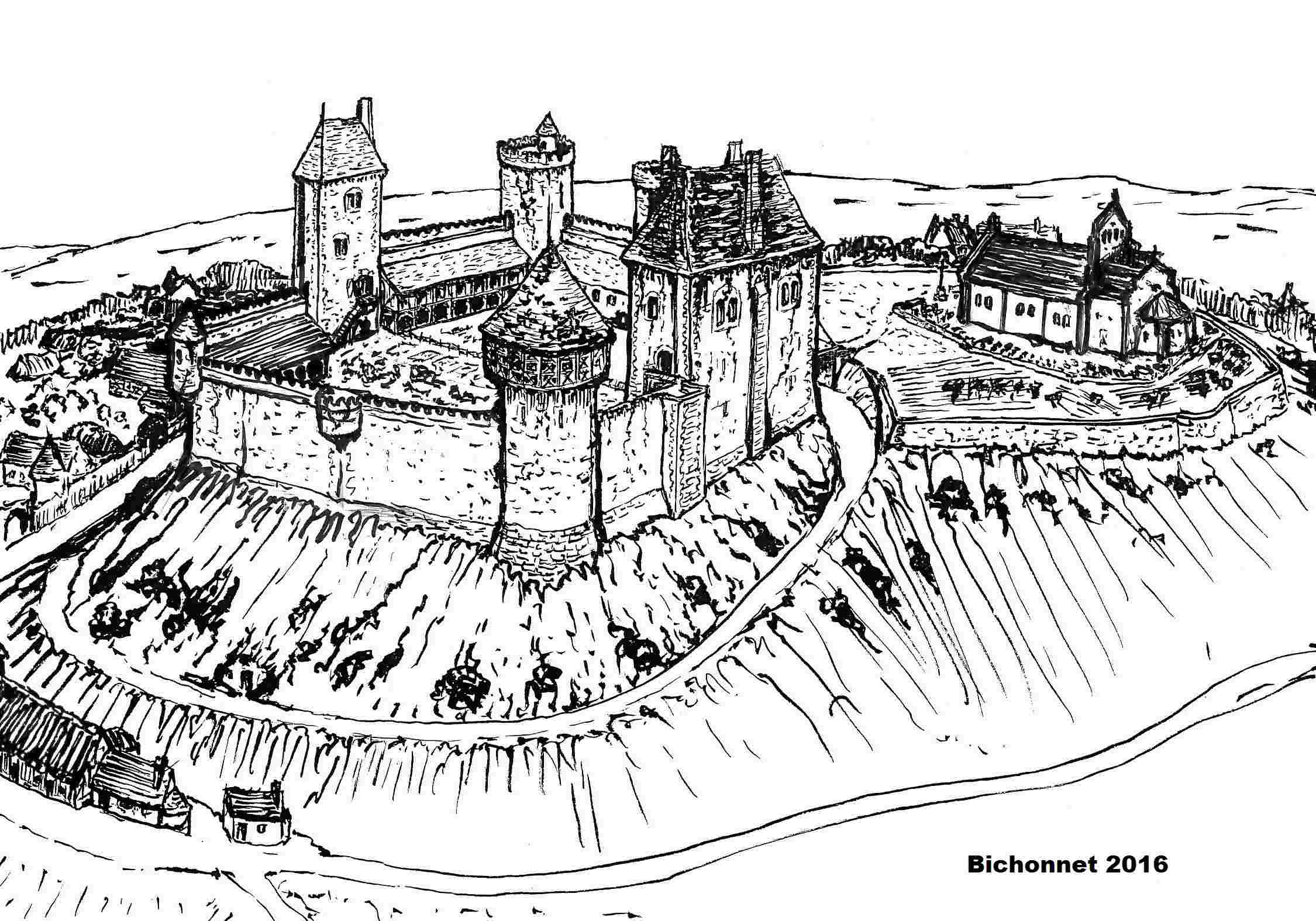 Dessin bichonnet reconstitution 16eme siecle