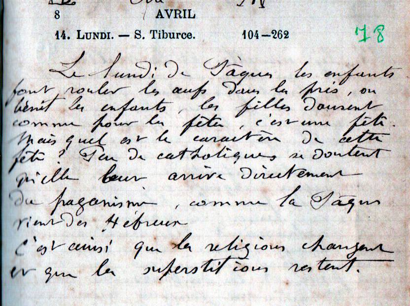 14 avril 1879 lundi de paques