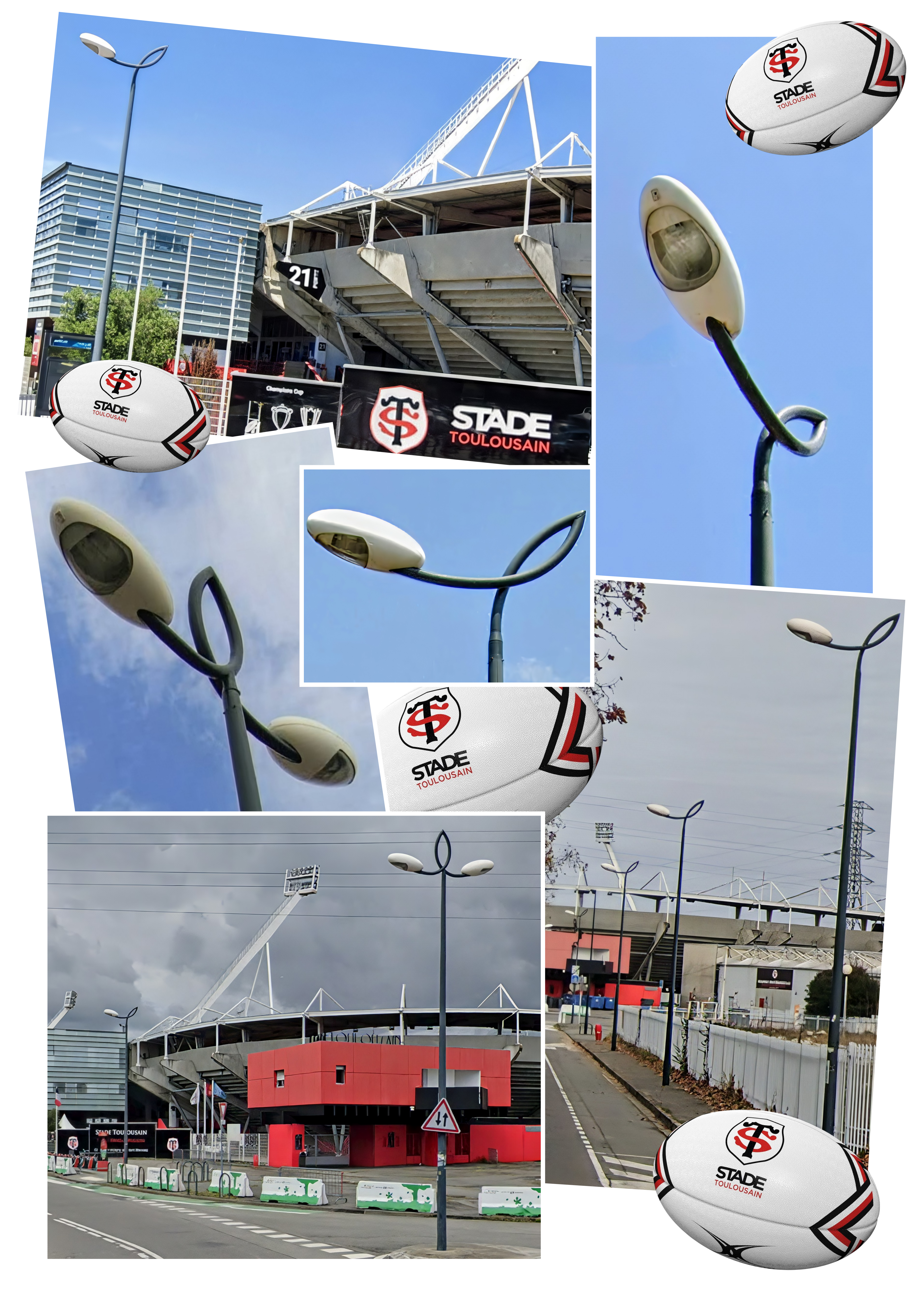 Les ballons lumineux près du stade de Rugby Toulousain