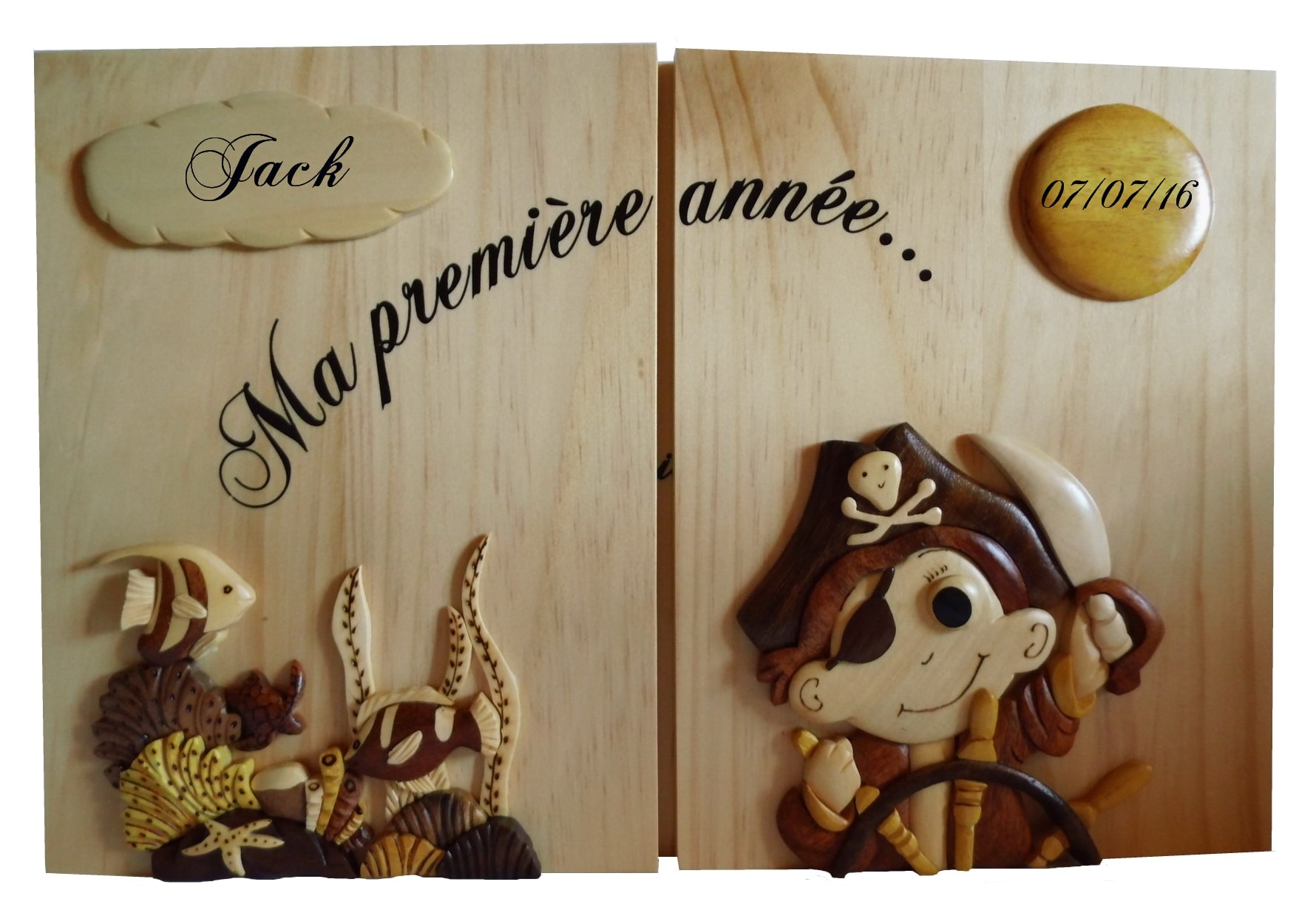 Cadre 12 photos mois par mois personnalise petit pirate