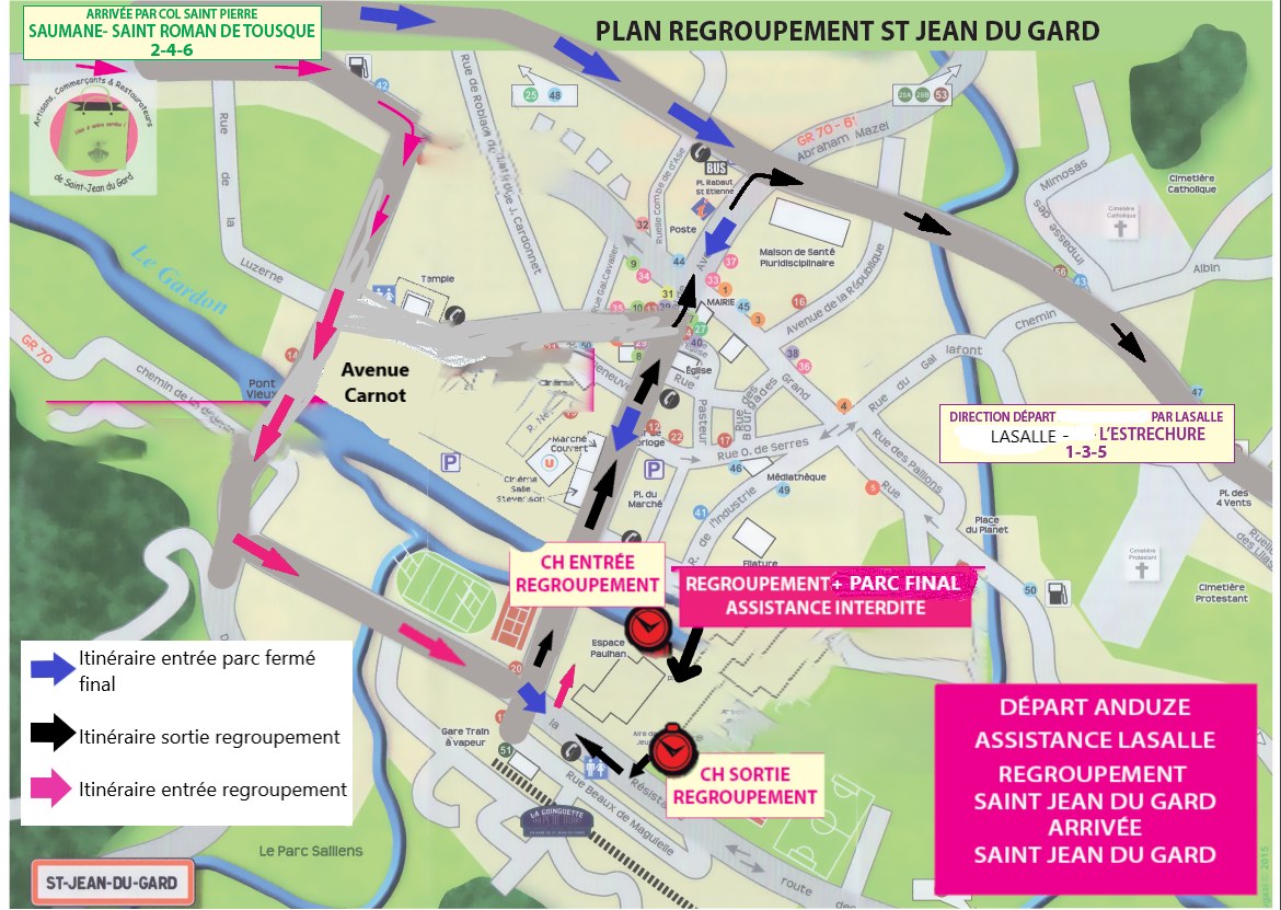 Plan de regroupement Rallye des Camisards 2022