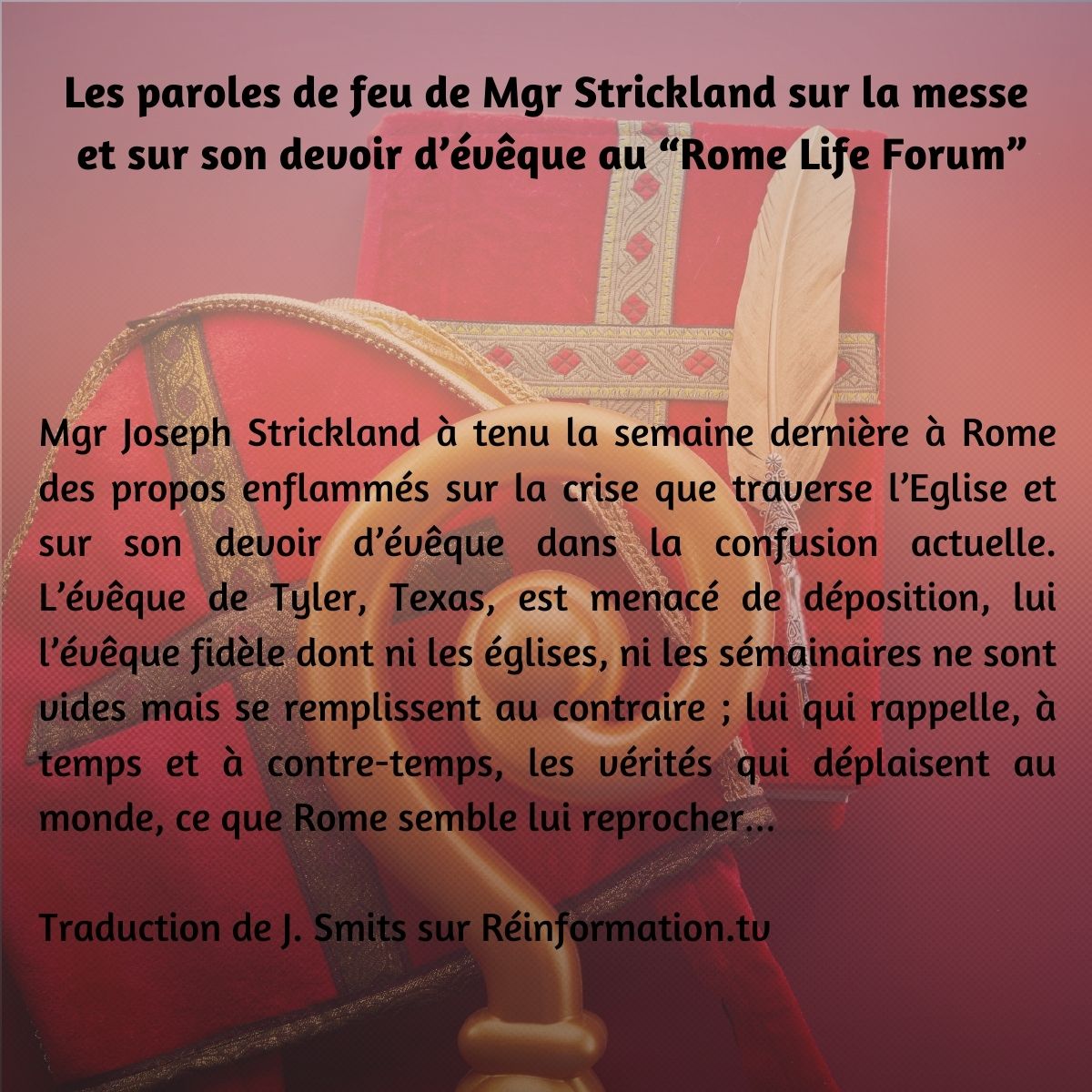 Les paroles de feu de mgr strickland 