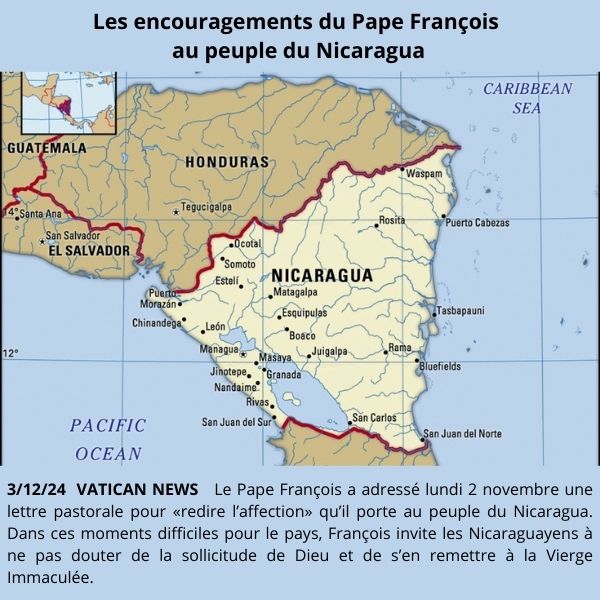 Les encouragements du Pape François au peuple du Nicaragua