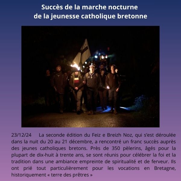 Succès de la marche nocturne de la jeunesse catholique bretonne