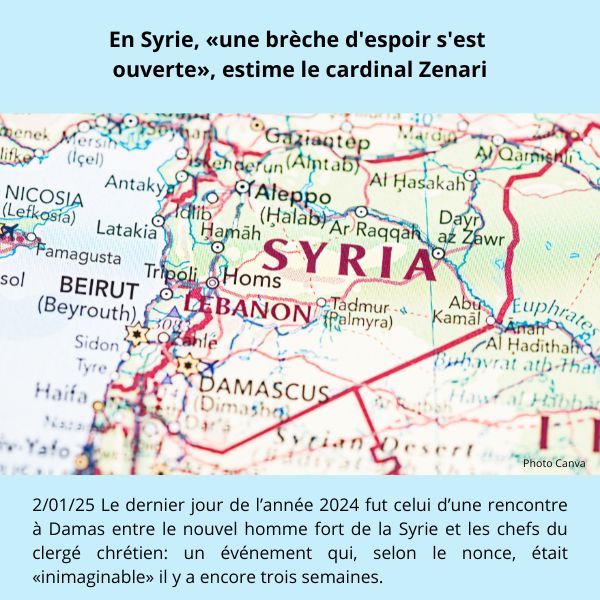 En Syrie, «une brèche d'espoir s'est ouverte», estime le cardinal Zenari
