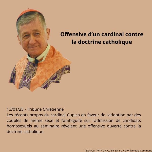 Offensive d’un cardinal contre la doctrine catholique