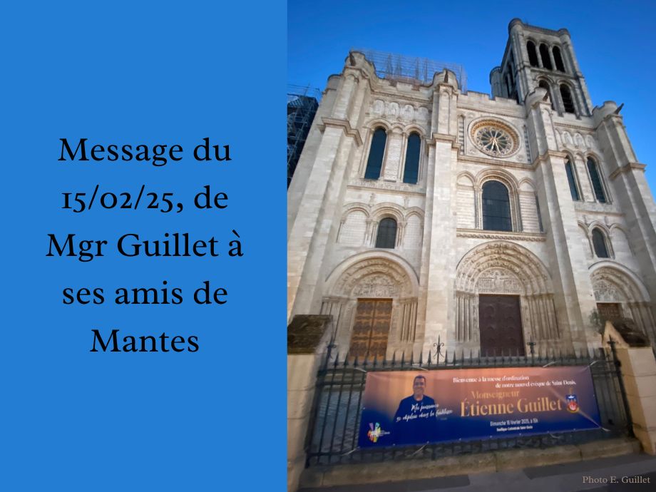 Message de Mgr Guillet à ses amis de Mantes