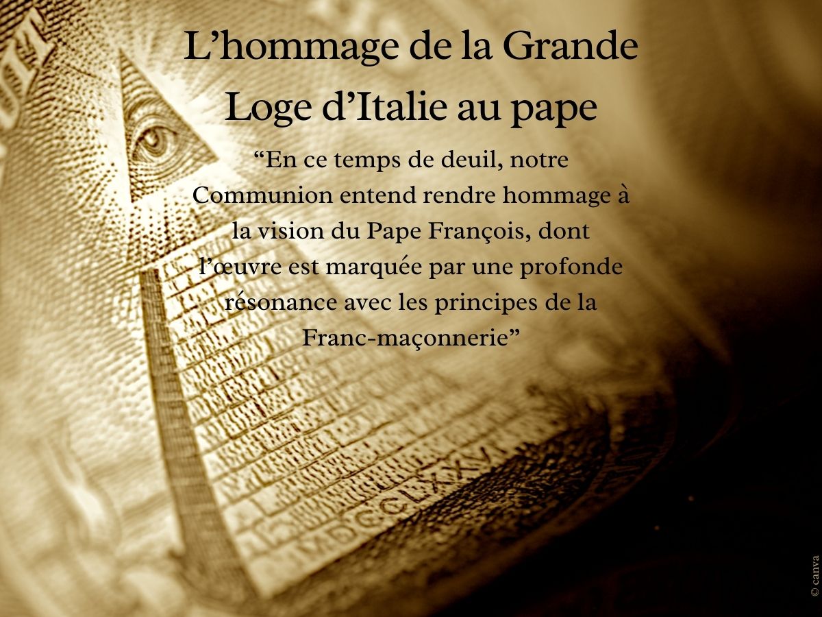 L’hommage de la Grande Loge d’Italie au pape