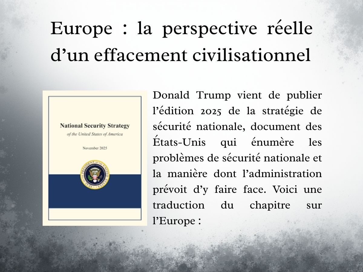 Europe : la perspective réelle d’un effacement civilisationnel