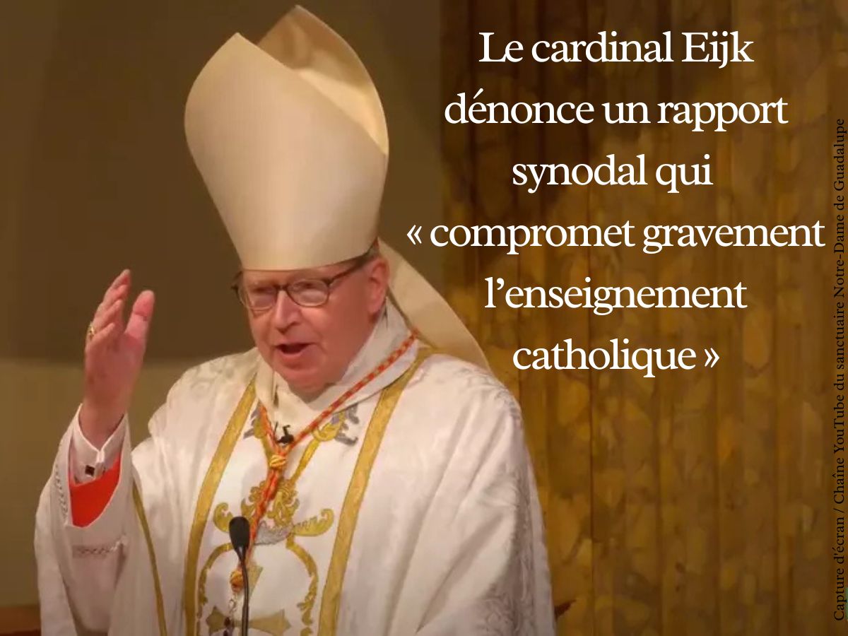 Le cardinal Eijk dénonce un rapport synodal qui « compromet gravement l’enseignement catholique »