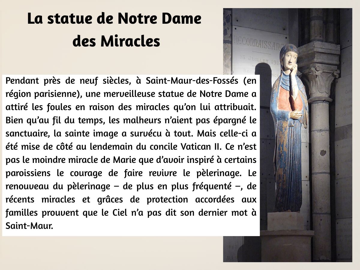 La statue de Notre Dame des Miracles