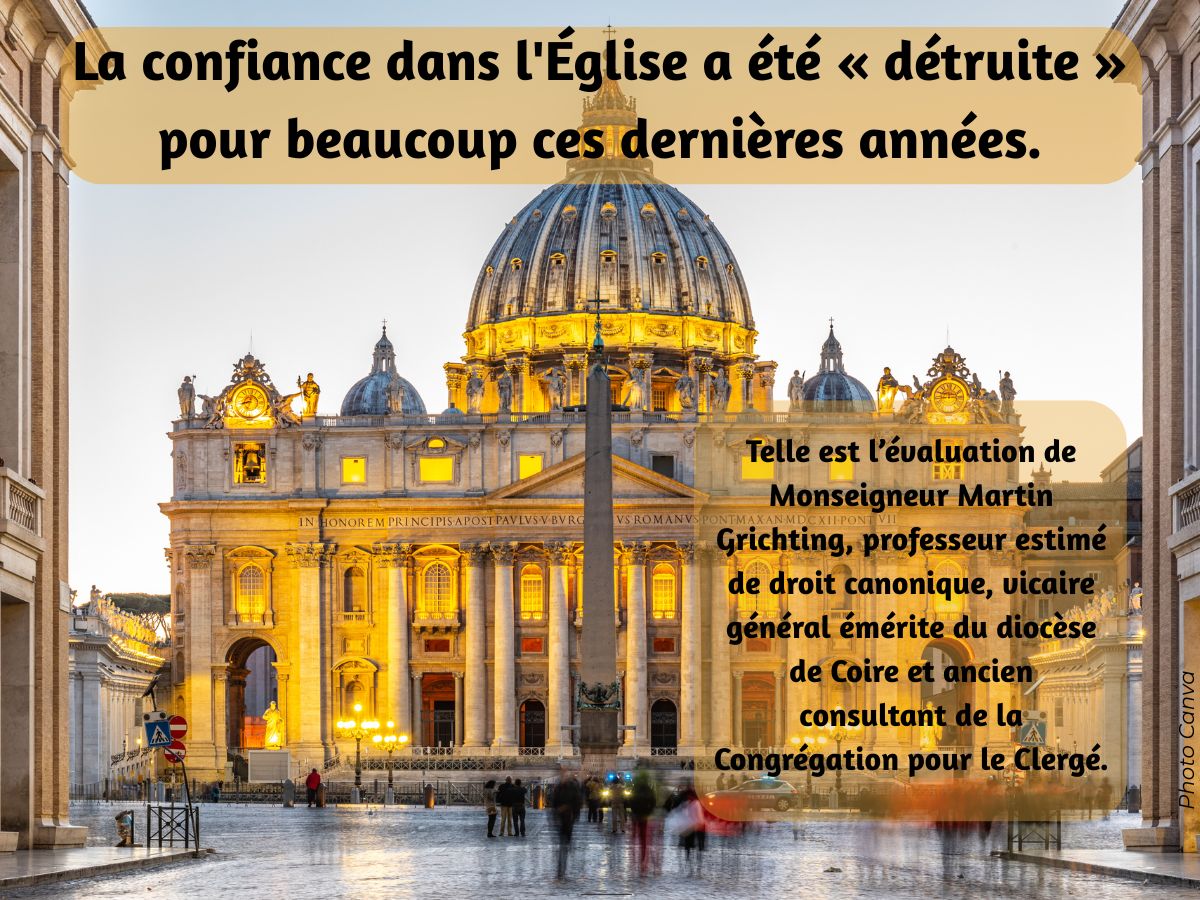La confiance dans l'Église a été « détruite » pour beaucoup ces dernières années.
