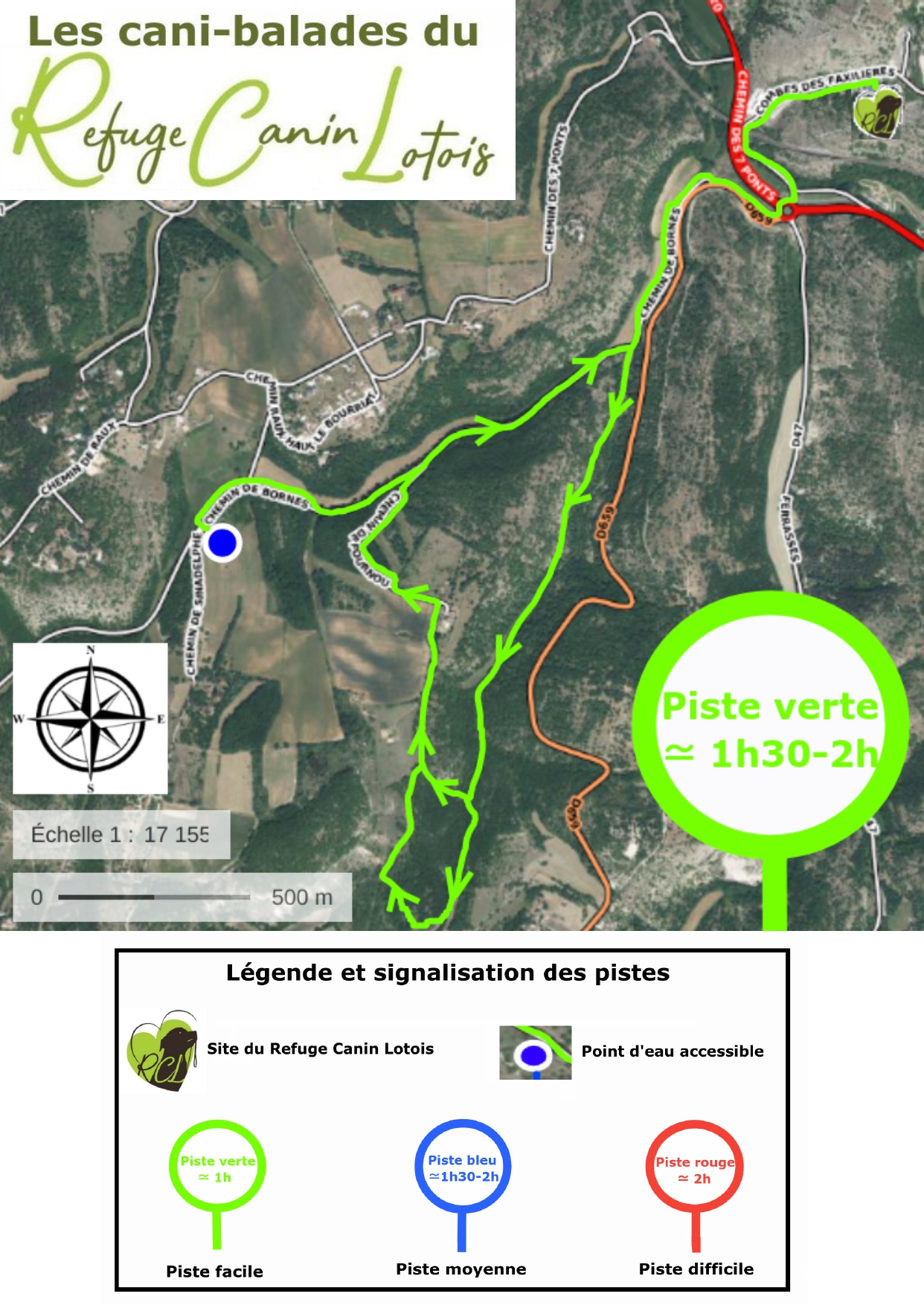 Carte piste verte foret sinadelphe 1h30 2h image