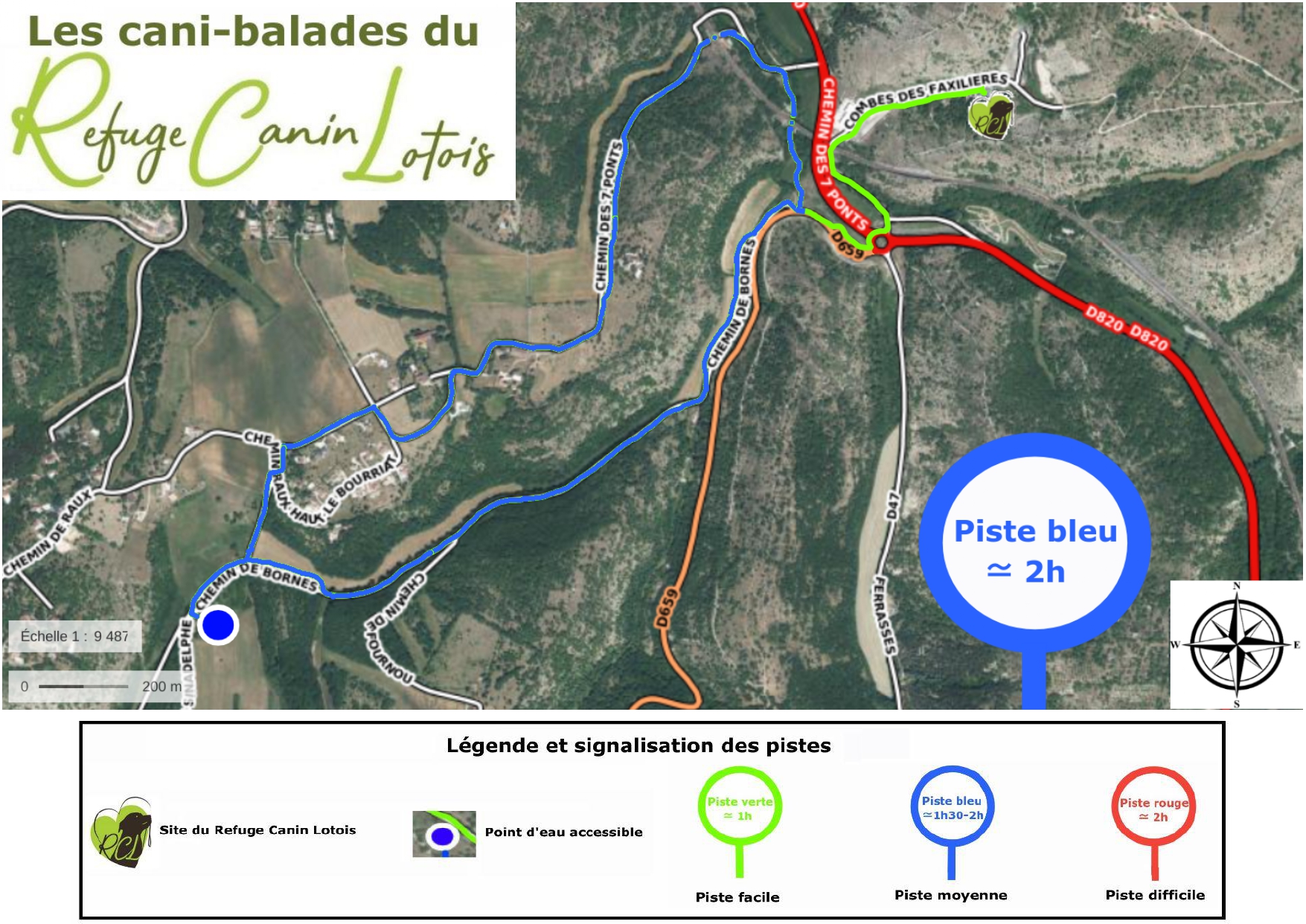 Carte piste bleu raux 2h image