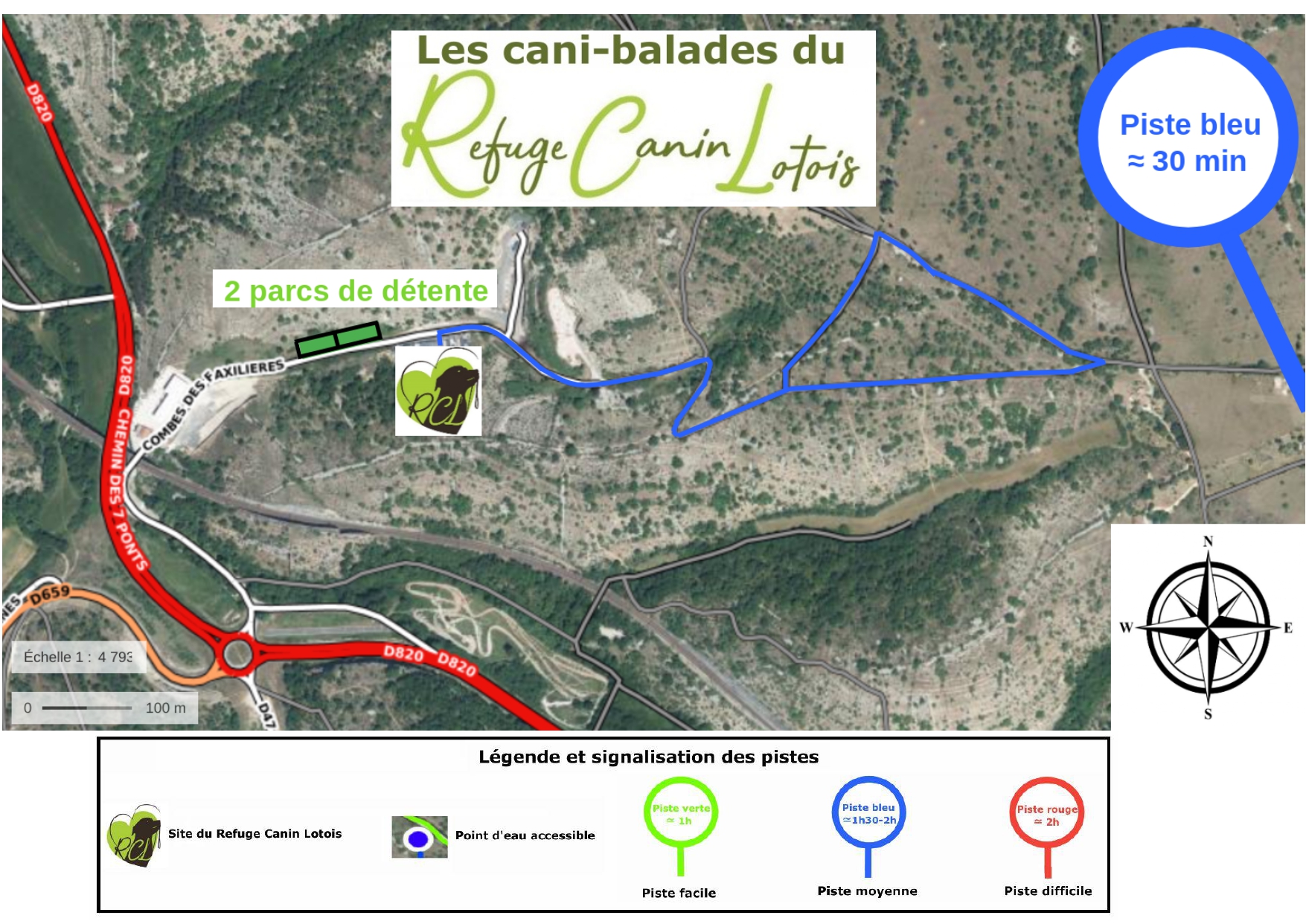 Carte piste bleu 30 min complet image