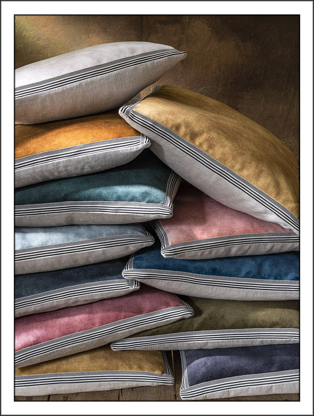 Produits finis coussins grands formats rayures