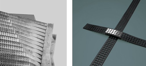 Ceinture en cuir Les Brutalistes : Rivets Disques 3 rangs