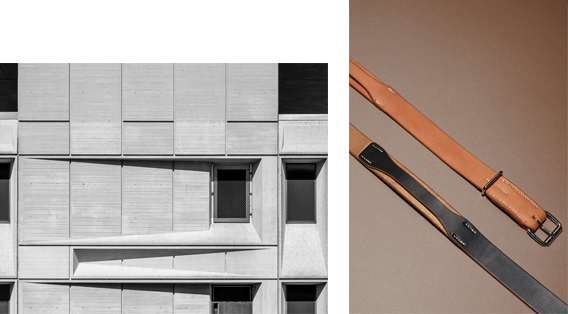 Ceinture en cuir Les Brutalistes : Harnais mono et bicolore