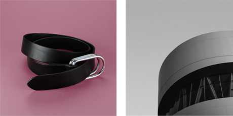 Ceinture en cuir Les Brutalistes : Double D noir
