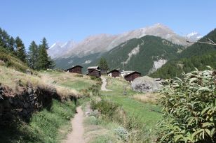 Sentier champêtre en direction de Zermatt en Suisse
