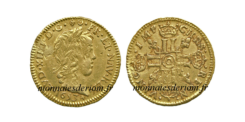 Demi Louis d'or à la mèche longue 1653 Riom