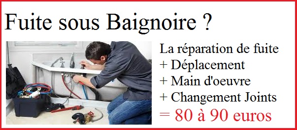 fuite baignoire plombier clichy