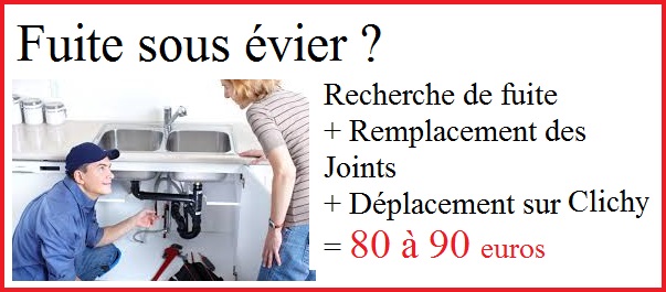 fuite d'eau evier clichy