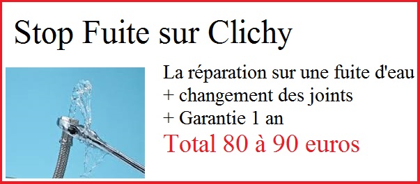 fuite d'eau plombier clichy