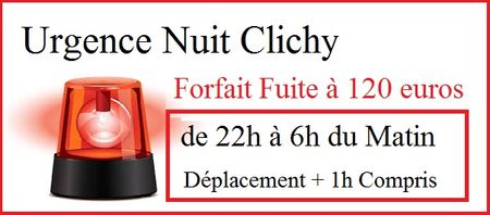 urgence plombier nuit clichy